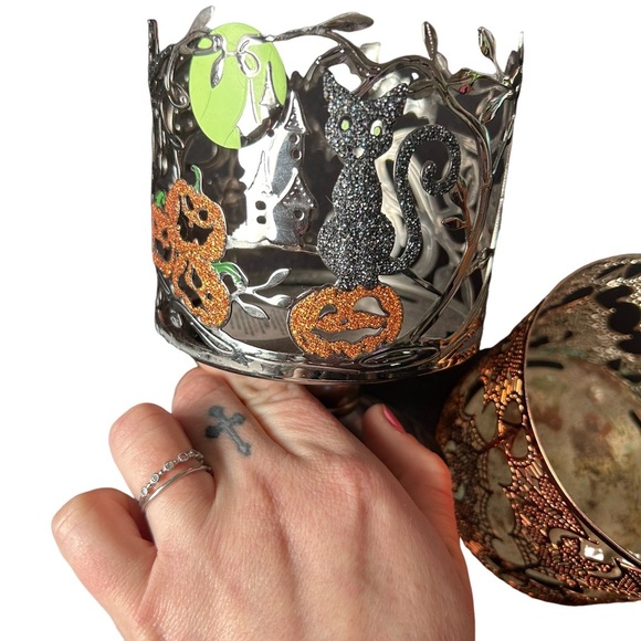Bath and Body Works Spooky Pumpkin and Bat Candle Holders bundle - Picture 3 of 10